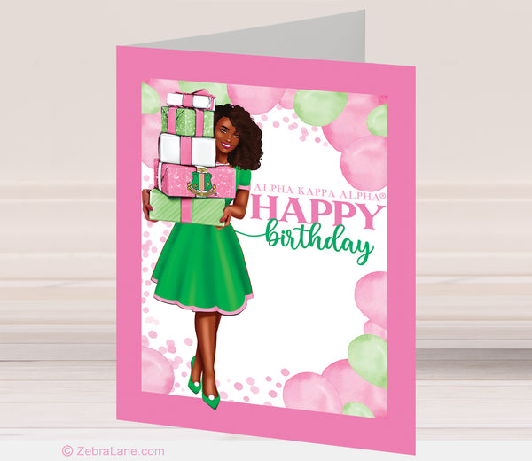 AKA Birthday Cards - Soror With Gifts