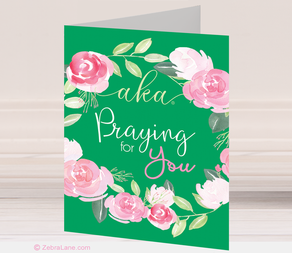 AKA Praying For You Cards - Flower Wreath