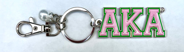 AKA Letters Keychain with Pearl Charm