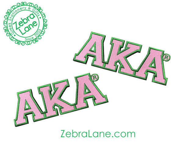 AKA Pink Letters Patch - Small - Set of 2