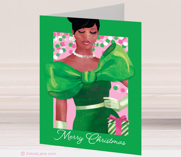 AKA Christmas Bow Dress Cards