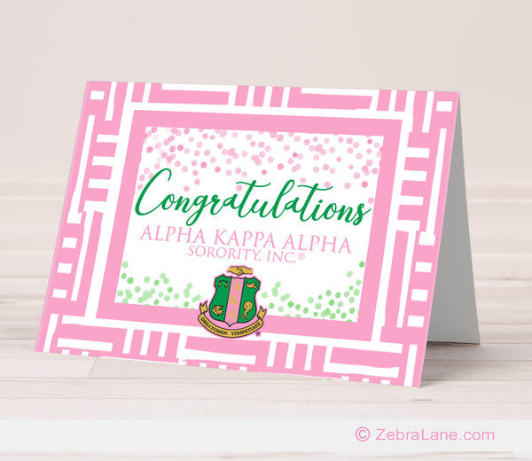 AKA Congratulations Cards Pink Border