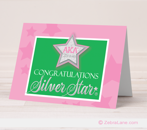 Alpha Kappa Alpha Silver Star Congratulations Cards