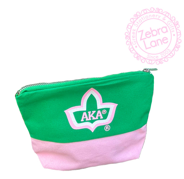 AKA Ivy Green Canvas Cosmetic Bag