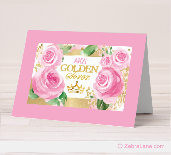 AKA Golden Soror Floral Cards