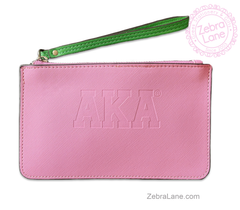 AKA Flat Wristlet - Pink | Zebra Lane