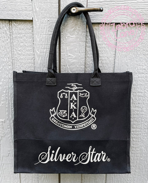 AKA Silver Star Tote Bag