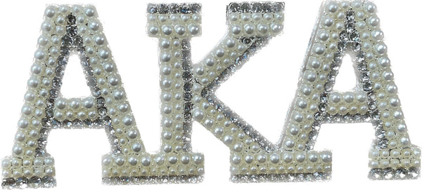 AKA Pearl and Rhinestone Letters Pin