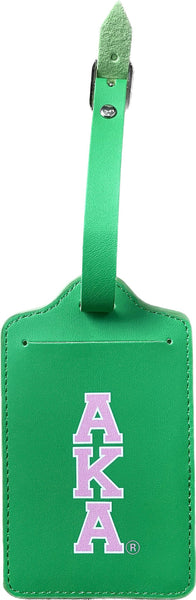 AKA Greek Letters Luggage Tag - Green