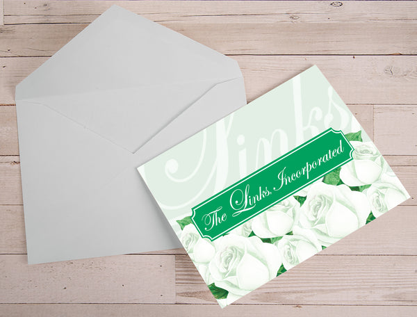 The Links Incorporated Rose Script Cards