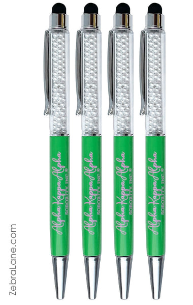 AKA Green Pearl Filled Ink Pens/Stylus- Set of 4