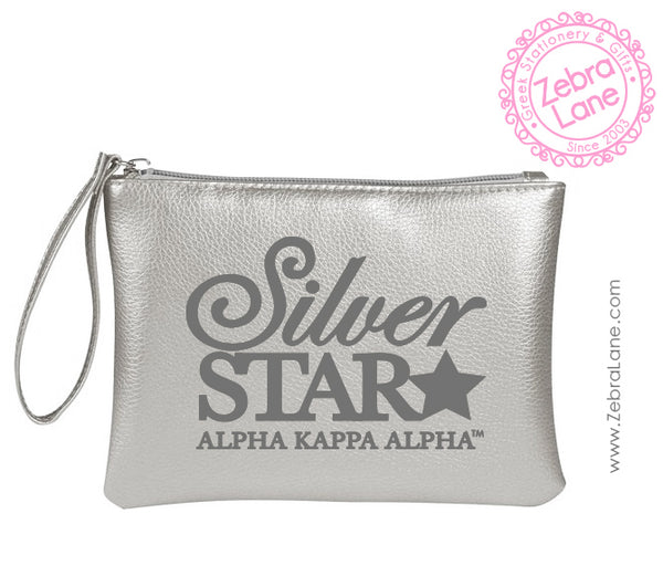 AKA Silver Star Wristlet Pouch