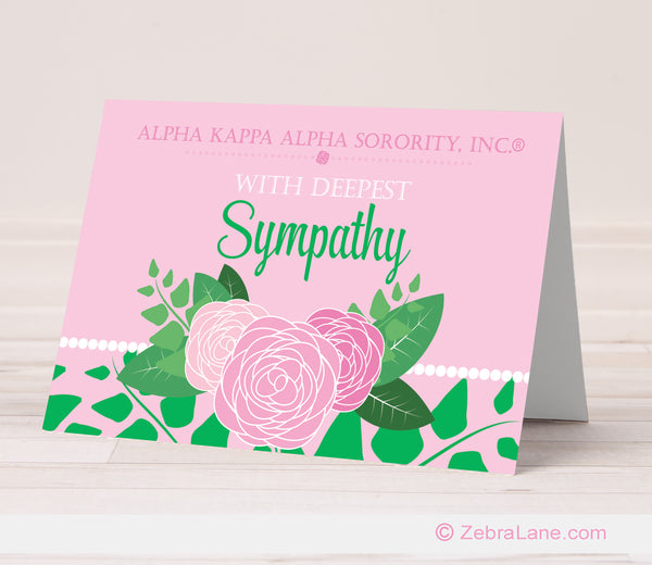 AKA Sympathy Card - Rose and Pearl