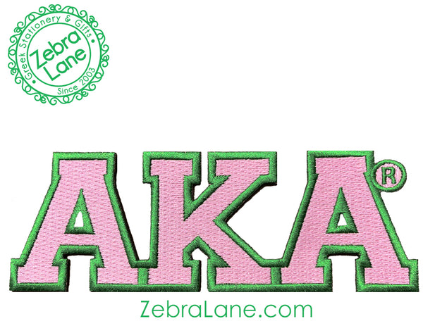AKA Pink Greek Letter Patch - 6 inch