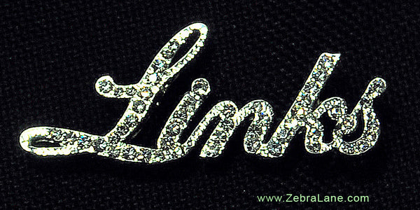 The Links Incorporated Script Crystal Lapel Pin